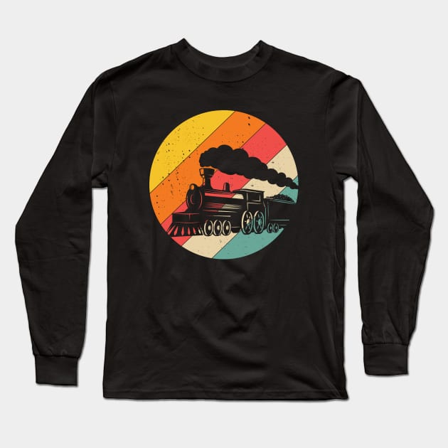 Train Vintage Distressed Retro Engineer Engine Conductor Long Sleeve T-Shirt by Wakzs3Arts